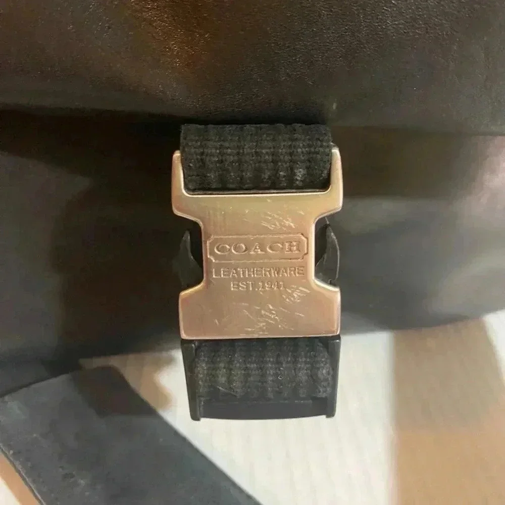 Coach vintage unisex black leather crossbody bag
